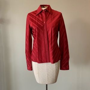 Façonnable Red Long Sleeve Button Up Shirt
